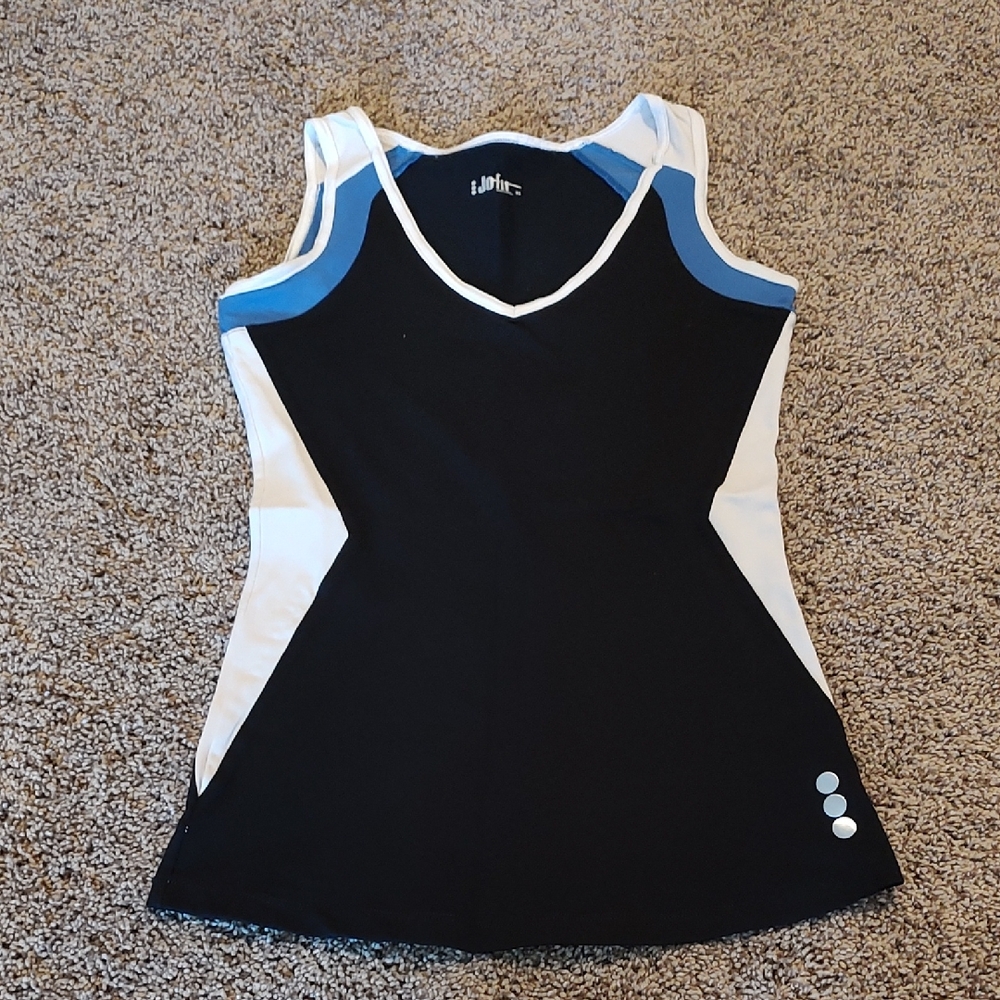 Jofit Black and Blue Tank Top with White Trim